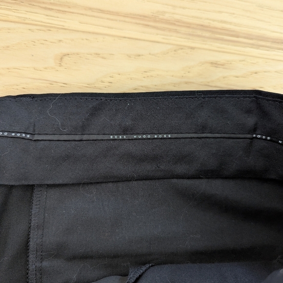 Boss Hugo Boss 38R Black James Brown Virgin Wool Modern Flat-Front Dress Pants - Picture 4 of 12
